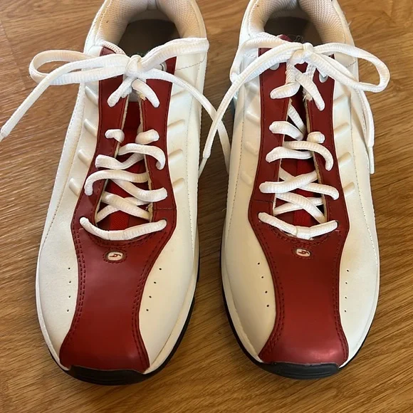 Dr Scholl’s Women’s Red and White Leather Golf Shoes with Golf Glove Size 8.5 - Picture 6 of 16